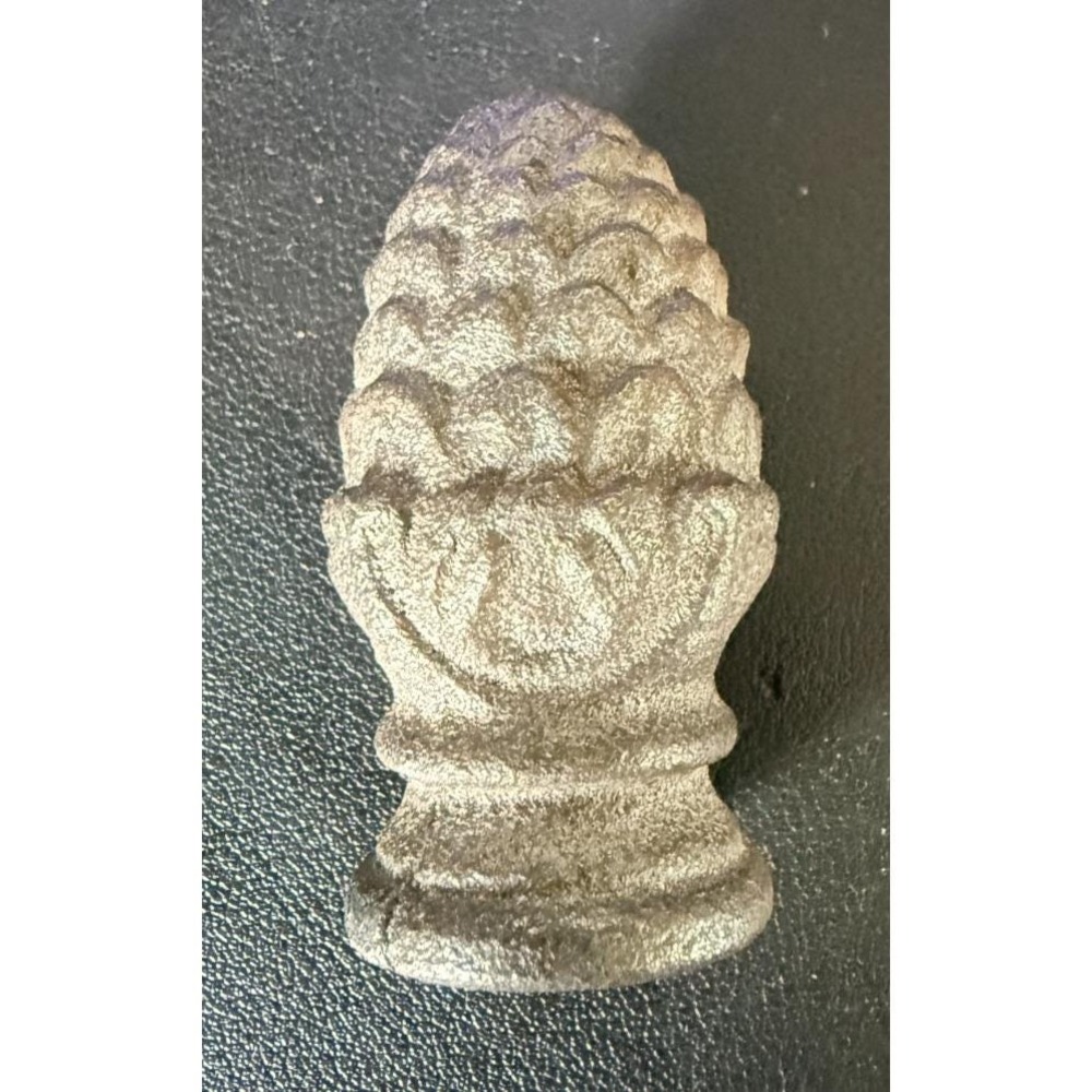 Vtg Solid Small 5oz Cast Iron Pinecone Acorn Finial Architectural Rustic 2.25" T